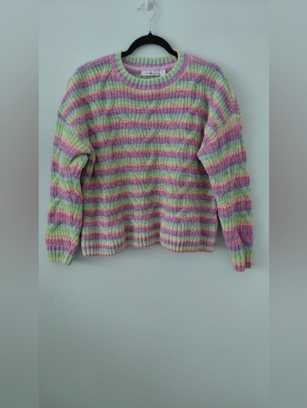 Pastel Striped Crewneck Sweater - Multicolor
